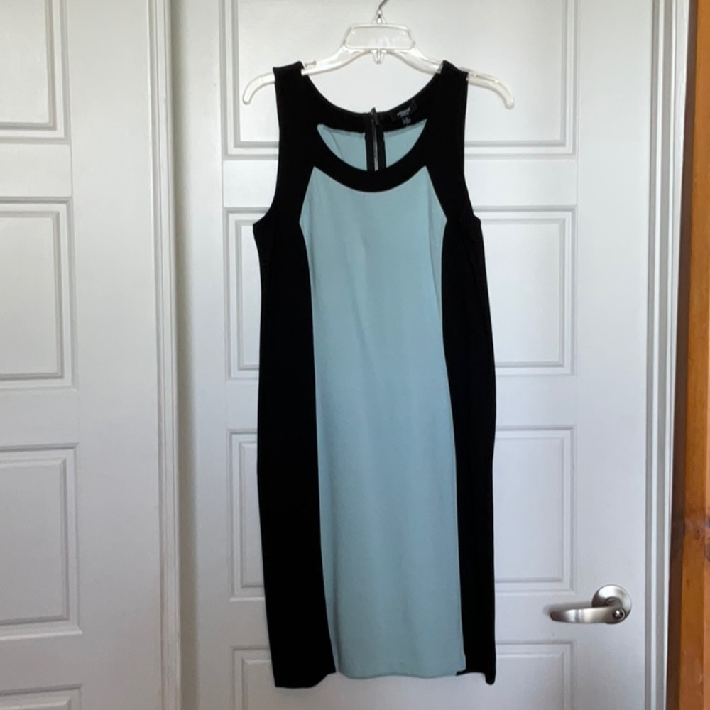 Premise Black and Light Blue Midi Dress